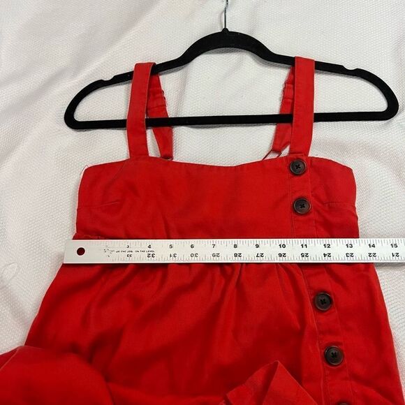 Urban Outfitters Red Romper Side Button Detail Dress - Picture 7 of 9